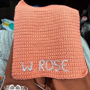 personalized crochet newborn burp rag/ changing pad